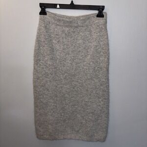 Vintage 90's Angora & Lambswool Gray Skirt Women's Size XS Old Money Luxury Soft